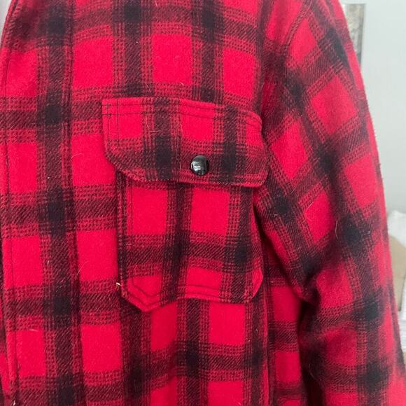 WOOLRICH Vintage Wool Blend Men's Buffalo Plaid Coat - Size 40 - Picture 13 of 14